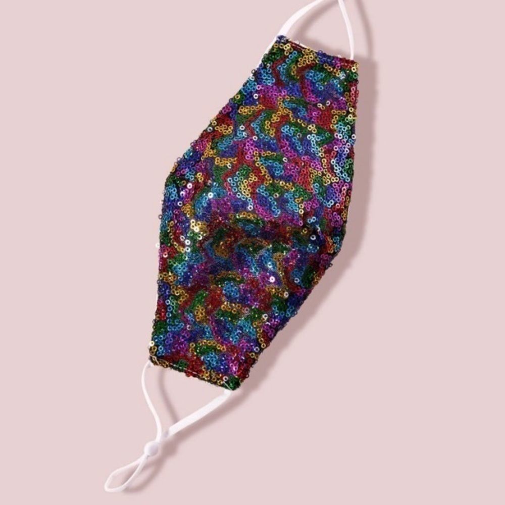 Sequin Face Mask. 100% polyester. New